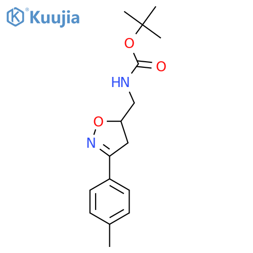 tert-butyl N-{3-(4-methylphenyl)-4,5-dihydro-1,2-oxazol-5-ylmethyl}carbamate structure