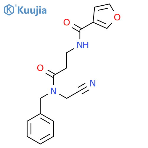 N-benzyl-N-(cyanomethyl)-3-(furan-3-yl)formamidopropanamide structure