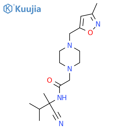 N-(1-cyano-1,2-dimethylpropyl)-2-{4-[(3-methyl-1,2-oxazol-5-yl)methyl]piperazin-1-yl}acetamide structure