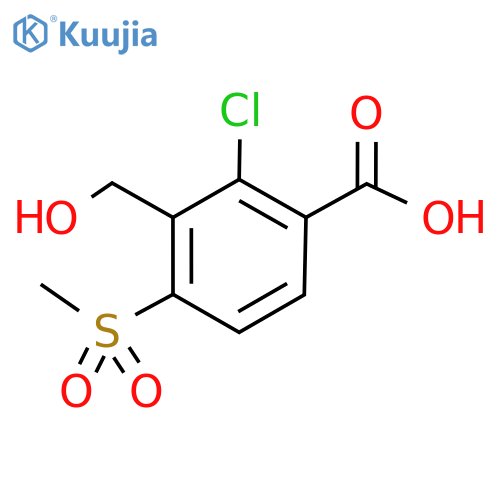 2-chloro-3-(hydroxymethyl)-4-methanesulfonylbenzoic acid structure