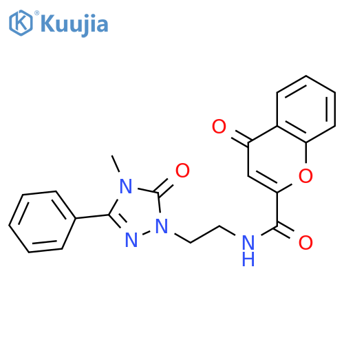 N-2-(4-methyl-5-oxo-3-phenyl-4,5-dihydro-1H-1,2,4-triazol-1-yl)ethyl-4-oxo-4H-chromene-2-carboxamide structure