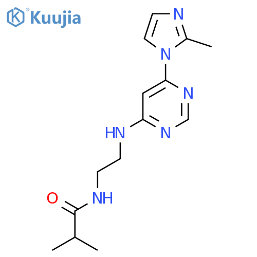N-(2-((6-(2-methyl-1H-imidazol-1-yl)pyrimidin-4-yl)amino)ethyl)isobutyramide structure