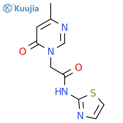2-(4-methyl-6-oxo-1,6-dihydropyrimidin-1-yl)-N-(1,3-thiazol-2-yl)acetamide structure