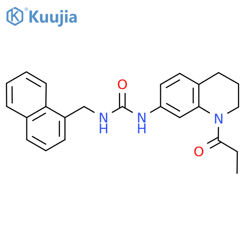 1-(naphthalen-1-yl)methyl-3-(1-propanoyl-1,2,3,4-tetrahydroquinolin-7-yl)urea structure