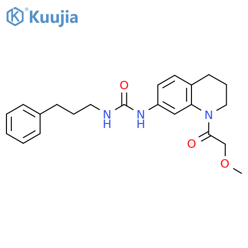 3-1-(2-methoxyacetyl)-1,2,3,4-tetrahydroquinolin-7-yl-1-(3-phenylpropyl)urea structure