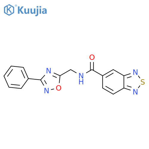 N-(3-phenyl-1,2,4-oxadiazol-5-yl)methyl-2,1,3-benzothiadiazole-5-carboxamide structure