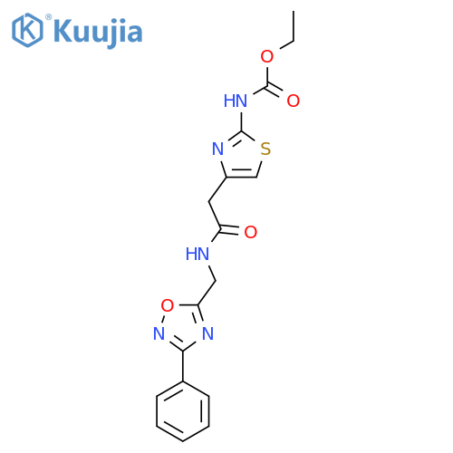ethyl N-4-({(3-phenyl-1,2,4-oxadiazol-5-yl)methylcarbamoyl}methyl)-1,3-thiazol-2-ylcarbamate structure