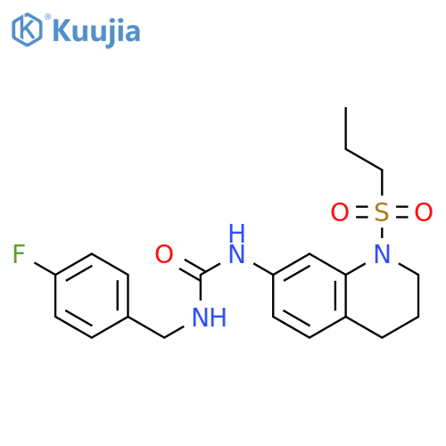 1-(4-fluorophenyl)methyl-3-1-(propane-1-sulfonyl)-1,2,3,4-tetrahydroquinolin-7-ylurea structure