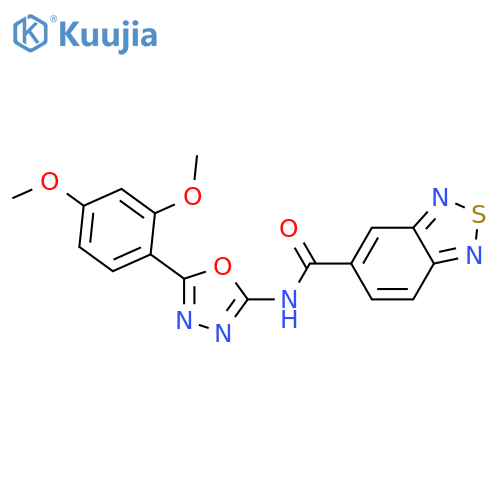 N-5-(2,4-dimethoxyphenyl)-1,3,4-oxadiazol-2-yl-2,1,3-benzothiadiazole-5-carboxamide structure
