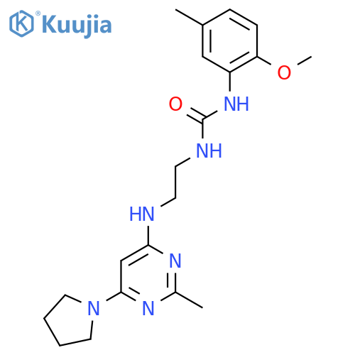 1-(2-methoxy-5-methylphenyl)-3-(2-{2-methyl-6-(pyrrolidin-1-yl)pyrimidin-4-ylamino}ethyl)urea structure