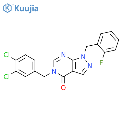 5-[(3,4-dichlorophenyl)methyl]-1-[(2-fluorophenyl)methyl]-1H,4H,5H-pyrazolo[3,4-d]pyrimidin-4-one structure