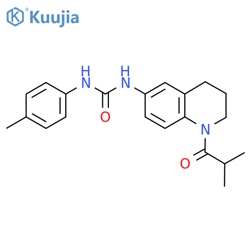1-(4-methylphenyl)-3-1-(2-methylpropanoyl)-1,2,3,4-tetrahydroquinolin-6-ylurea structure