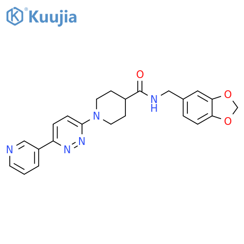 N-(2H-1,3-benzodioxol-5-yl)methyl-1-6-(pyridin-3-yl)pyridazin-3-ylpiperidine-4-carboxamide structure