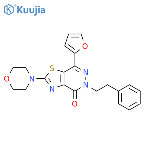 7-(furan-2-yl)-2-(morpholin-4-yl)-5-(2-phenylethyl)-4H,5H-[1,3]thiazolo[4,5-d]pyridazin-4-one structure