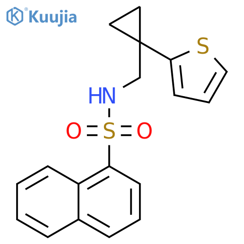 N-{[1-(thiophen-2-yl)cyclopropyl]methyl}naphthalene-1-sulfonamide structure