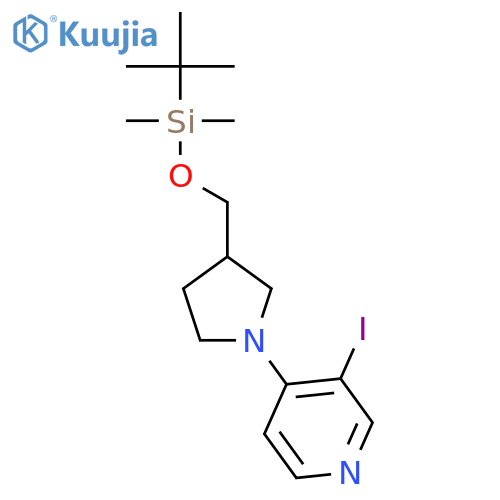 4-(3-((tert-Butyldimethylsilyloxy)methyl)pyrrolidin-1-yl)-3-iodopyridine structure