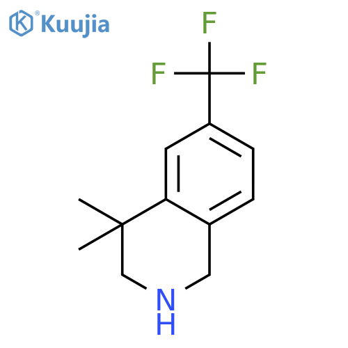 4,4-Dimethyl-6-(trifluoromethyl)-1,2,3,4-tetrahydroisoquinoline structure
