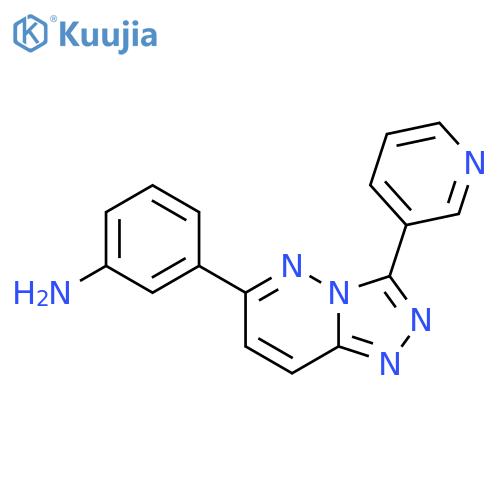 3-[3-(pyridin-3-yl)-[1,2,4]triazolo[4,3-b]pyridazin-6-yl]aniline structure