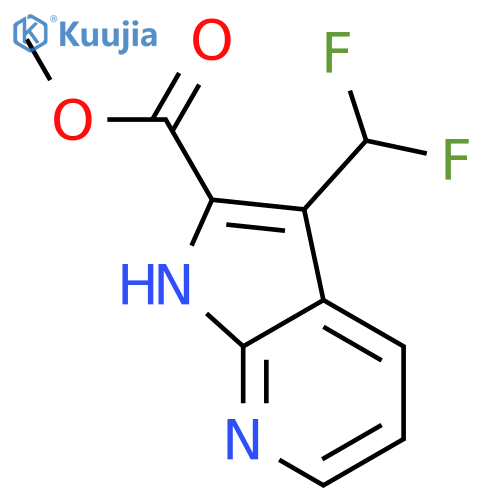 1H-Pyrrolo[2,3-b]pyridine-2-carboxylic acid, 3-(difluoromethyl)-, methyl ester structure