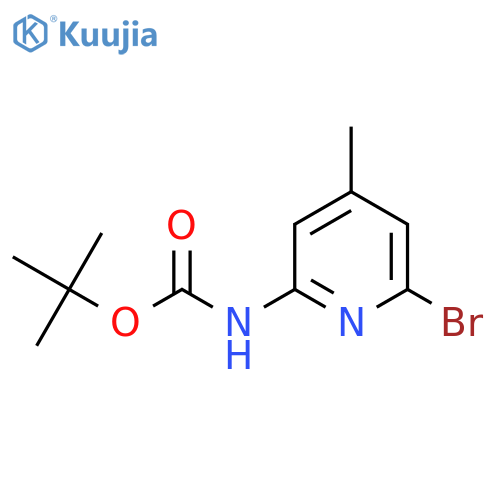tert-butyl N-(6-bromo-4-methylpyridin-2-yl)carbamate structure