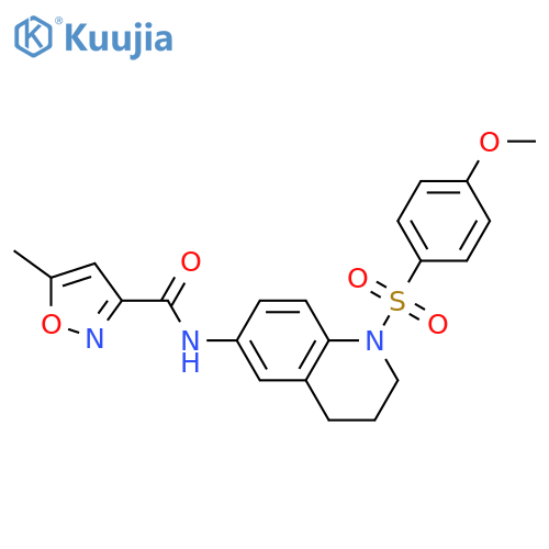 N-1-(4-methoxybenzenesulfonyl)-1,2,3,4-tetrahydroquinolin-6-yl-5-methyl-1,2-oxazole-3-carboxamide structure