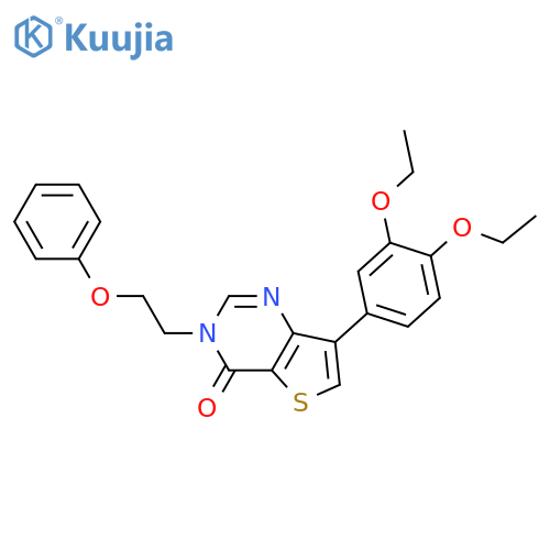 7-(3,4-diethoxyphenyl)-3-(2-phenoxyethyl)-3H,4H-thieno[3,2-d]pyrimidin-4-one structure