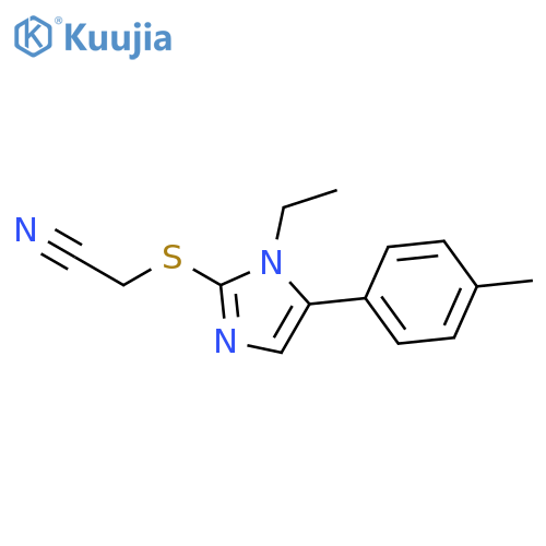 2-{[1-ethyl-5-(4-methylphenyl)-1H-imidazol-2-yl]sulfanyl}acetonitrile structure