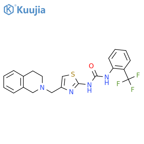 3-{4-(1,2,3,4-tetrahydroisoquinolin-2-yl)methyl-1,3-thiazol-2-yl}-1-2-(trifluoromethyl)phenylurea structure