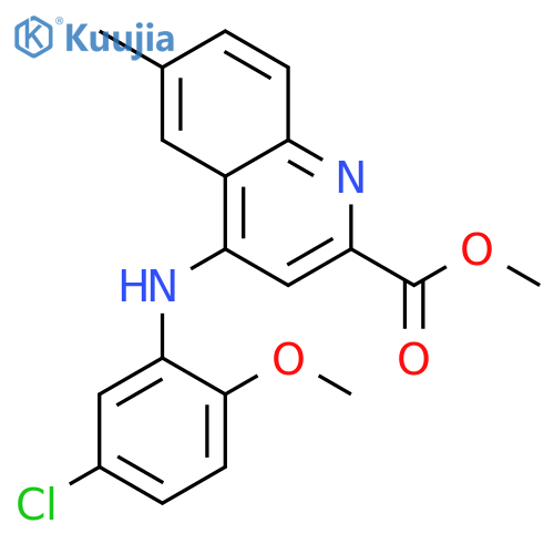 methyl 4-[(5-chloro-2-methoxyphenyl)amino]-6-methylquinoline-2-carboxylate structure