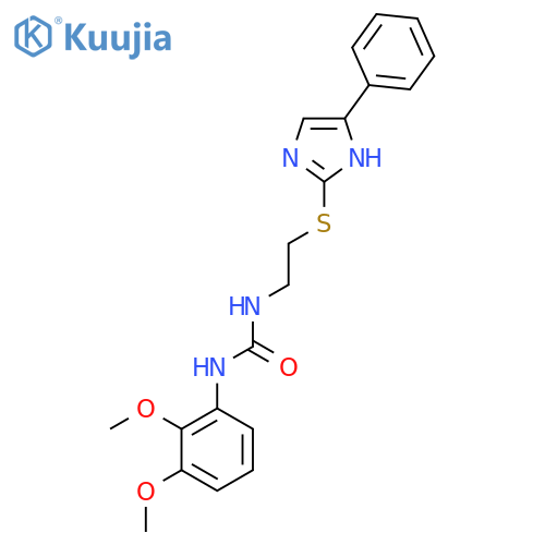 1-(2,3-dimethoxyphenyl)-3-{2-(4-phenyl-1H-imidazol-2-yl)sulfanylethyl}urea structure