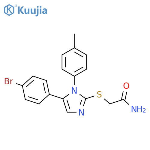 2-{[5-(4-bromophenyl)-1-(4-methylphenyl)-1H-imidazol-2-yl]sulfanyl}acetamide structure