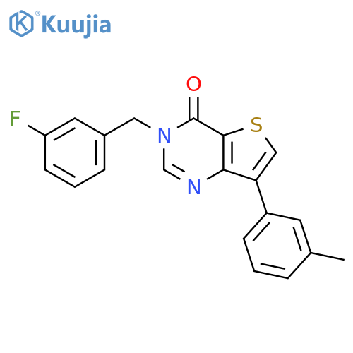 3-[(3-fluorophenyl)methyl]-7-(3-methylphenyl)-3H,4H-thieno[3,2-d]pyrimidin-4-one structure