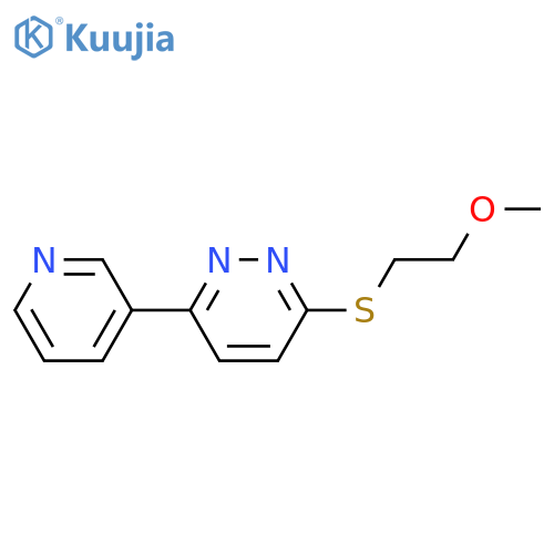 3-[(2-methoxyethyl)sulfanyl]-6-(pyridin-3-yl)pyridazine structure