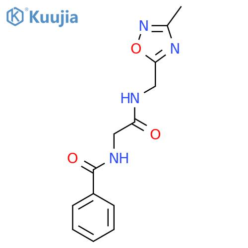 N-(3-methyl-1,2,4-oxadiazol-5-yl)methyl-2-(phenylformamido)acetamide structure