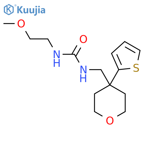 3-(2-methoxyethyl)-1-{4-(thiophen-2-yl)oxan-4-ylmethyl}urea structure