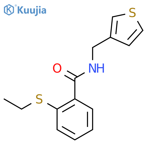 2-(ethylsulfanyl)-N-(thiophen-3-yl)methylbenzamide structure