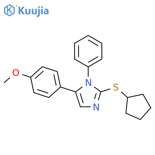2-(cyclopentylsulfanyl)-5-(4-methoxyphenyl)-1-phenyl-1H-imidazole structure