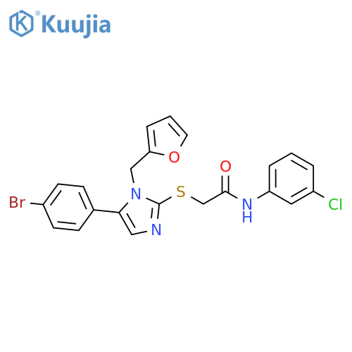 2-{[5-(4-bromophenyl)-1-[(furan-2-yl)methyl]-1H-imidazol-2-yl]sulfanyl}-N-(3-chlorophenyl)acetamide structure