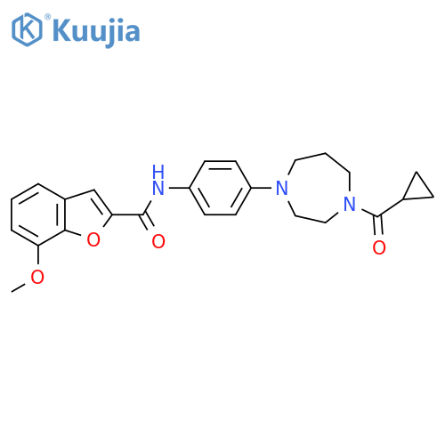 N-4-(4-cyclopropanecarbonyl-1,4-diazepan-1-yl)phenyl-7-methoxy-1-benzofuran-2-carboxamide structure