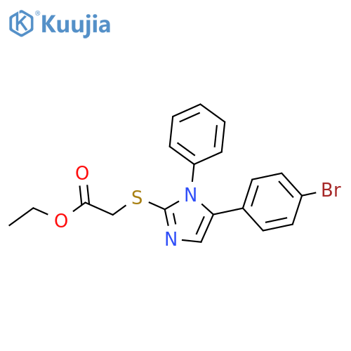 ethyl 2-{[5-(4-bromophenyl)-1-phenyl-1H-imidazol-2-yl]sulfanyl}acetate structure