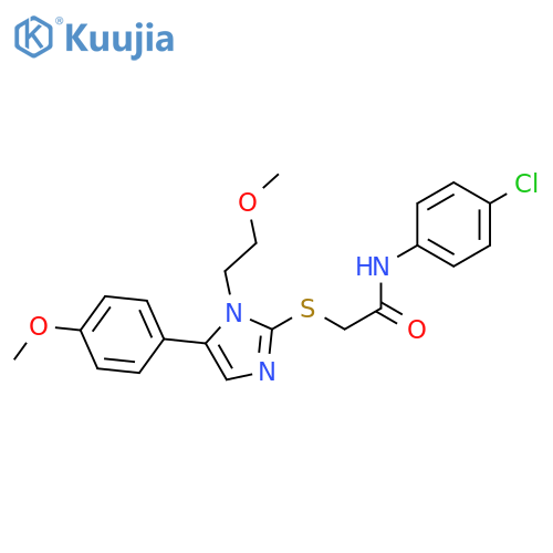 N-(4-chlorophenyl)-2-{[1-(2-methoxyethyl)-5-(4-methoxyphenyl)-1H-imidazol-2-yl]sulfanyl}acetamide structure