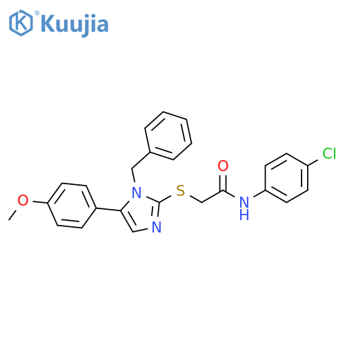 2-{[1-benzyl-5-(4-methoxyphenyl)-1H-imidazol-2-yl]sulfanyl}-N-(4-chlorophenyl)acetamide structure