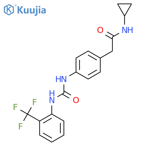 N-cyclopropyl-2-4-({2-(trifluoromethyl)phenylcarbamoyl}amino)phenylacetamide structure