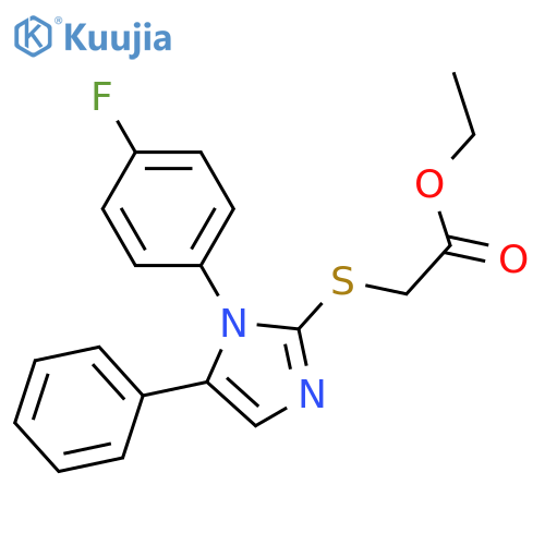 ethyl 2-{[1-(4-fluorophenyl)-5-phenyl-1H-imidazol-2-yl]sulfanyl}acetate structure