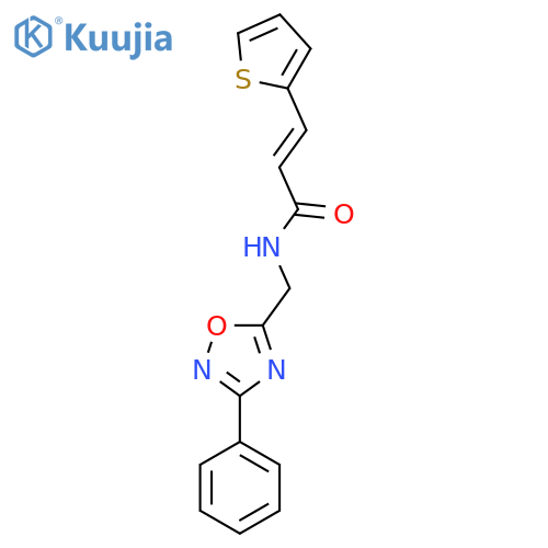 (2E)-N-(3-phenyl-1,2,4-oxadiazol-5-yl)methyl-3-(thiophen-2-yl)prop-2-enamide structure