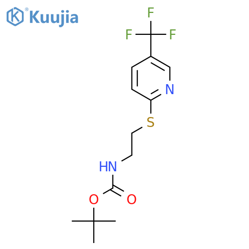 1,1-dimethylethyl (2-{[5-(trifluoromethyl)-2-pyridyl]thio}ethyl)carbamate structure