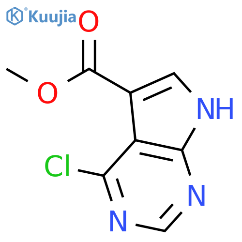 Methyl 4-chloro-7H-pyrrolo[2,3-d]pyrimidine-5-carboxylate structure