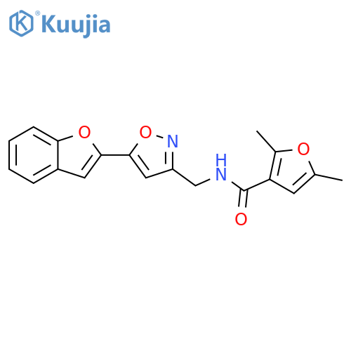 N-{5-(1-benzofuran-2-yl)-1,2-oxazol-3-ylmethyl}-2,5-dimethylfuran-3-carboxamide structure
