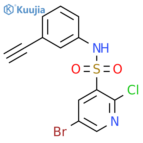 5-bromo-2-chloro-N-(3-ethynylphenyl)pyridine-3-sulfonamide structure
