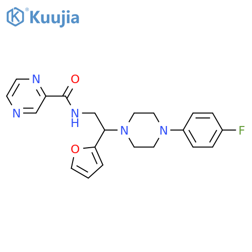 N-{2-4-(4-fluorophenyl)piperazin-1-yl-2-(furan-2-yl)ethyl}pyrazine-2-carboxamide structure